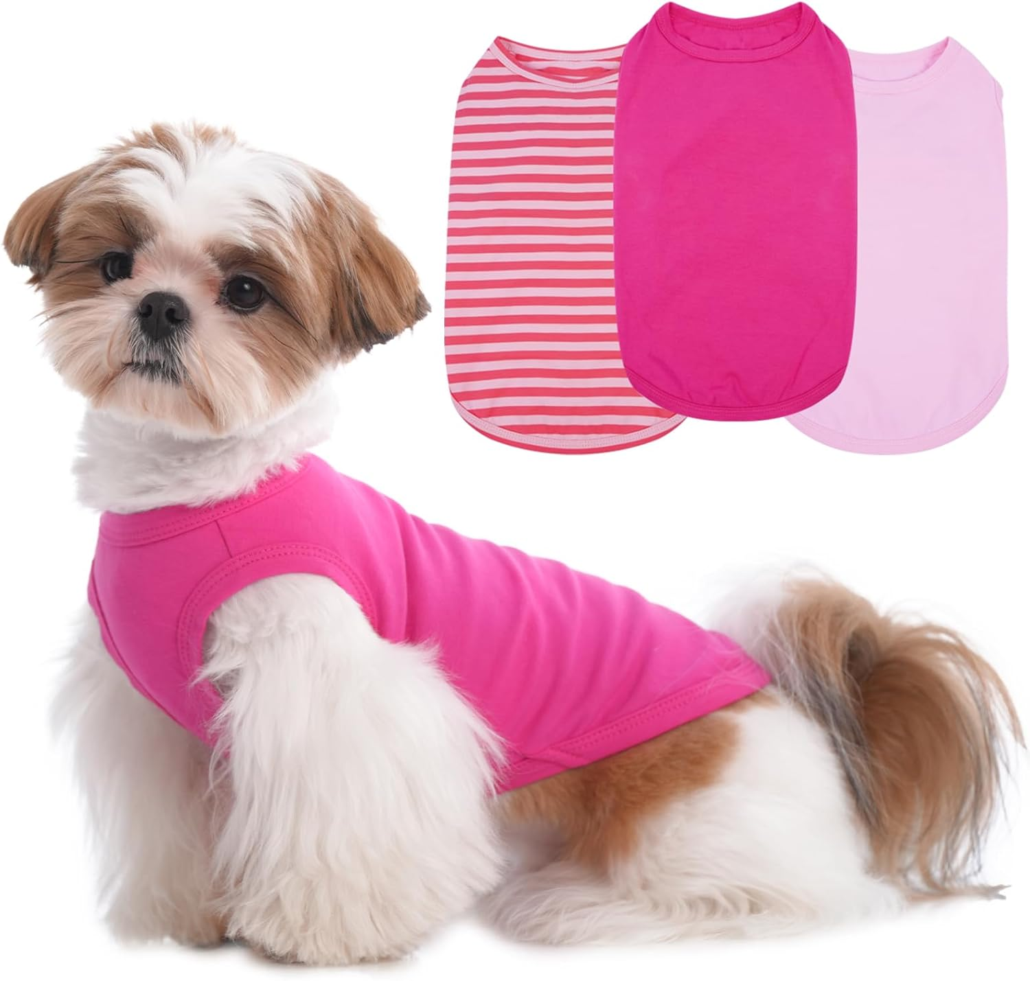 Dog Shirt 3-Pack - Summer Cooling Shirts for Small to Medium Dogs | UV Protection, Breathable & Soft Tees for Sun Safety Purple