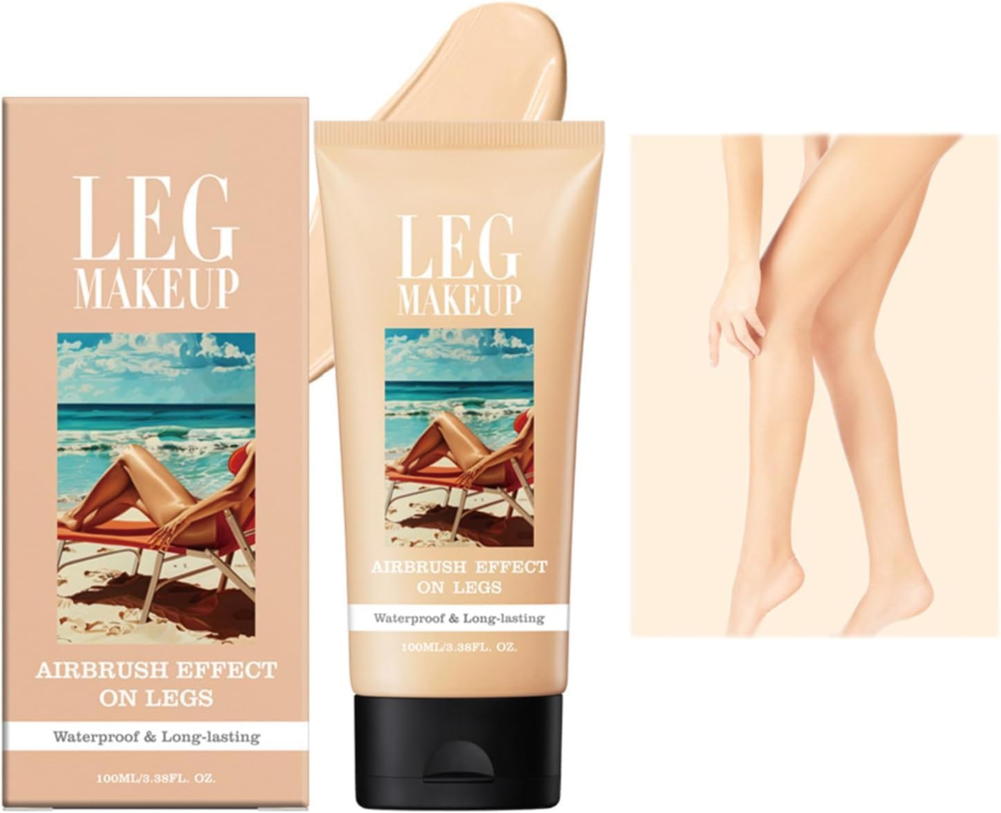 Leg Makeup Cream Concealer - Waterproof No Transfer Leg Makeup to Cover Veins, Tattoo - Flawless Full Coverage Body Concealer for Mature Skin - Leg and Body Veins Tattoo Cover up Make up (#02 Medium Brown)