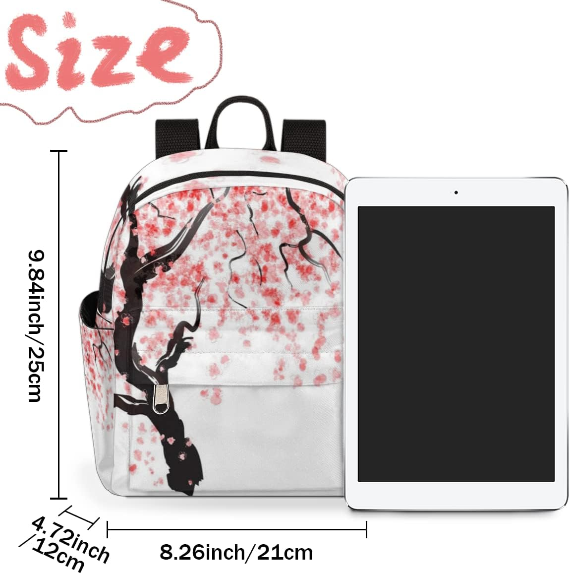 Mini Backpack Purse for Women, Lightweight Small Backpack Casual Travel Bag Daypack for Girls Teens Adult Children - Cherry Blossom image number 3