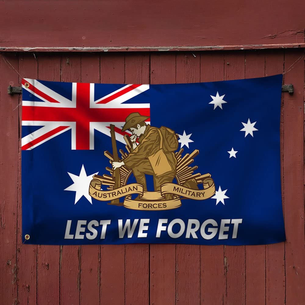 Anzac Day Flag Lest We Forget Australian Double Sided Grommet Flag Decor Outdoor Flags for Memorial Day image number 2