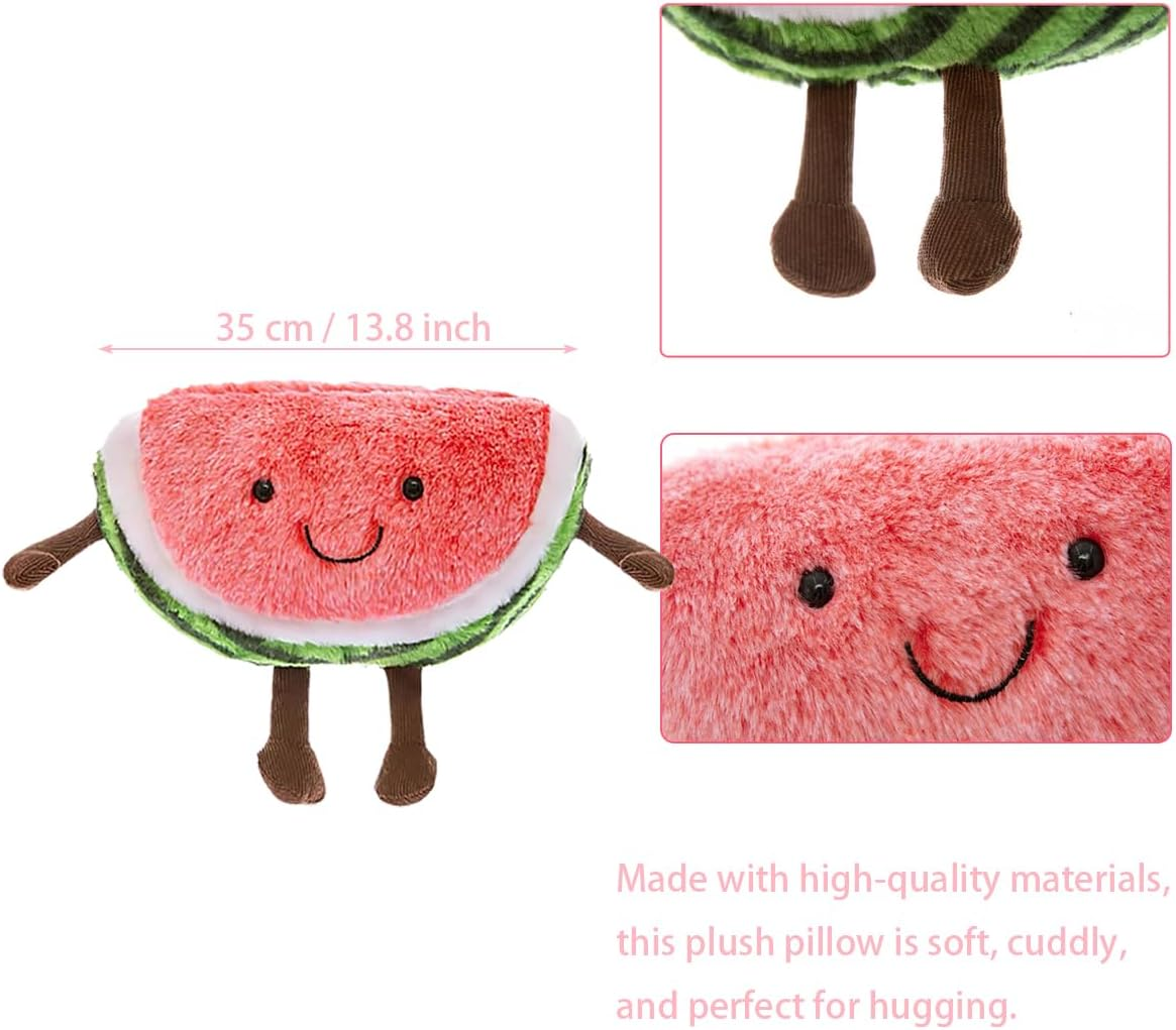 13.8" Funny Watermelon Fruit Plush Doll Pillow,Stuffed Doll Home Bed Sofa Decor Cute Soft Toys image number 3