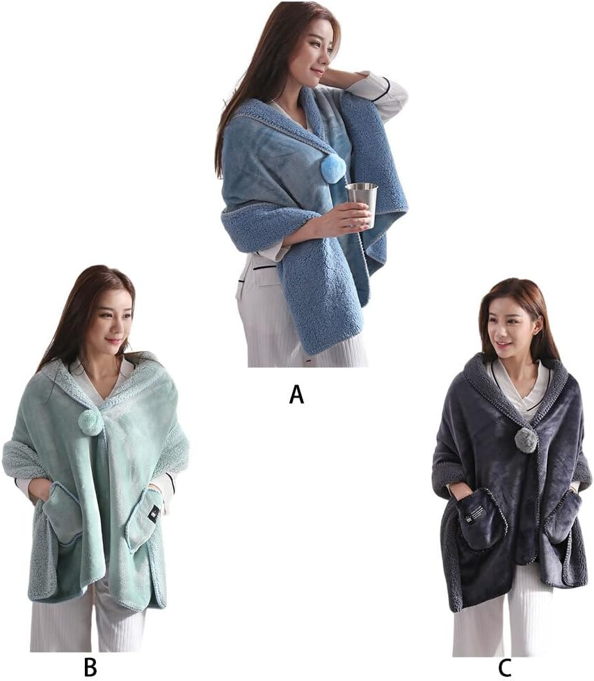 IOIUSKKU Stay Warm in Style with Soft Fleece Button Bed Jacket Versatile Polyester Soft Fleece Button Bed Jacket with Pockets image number 5