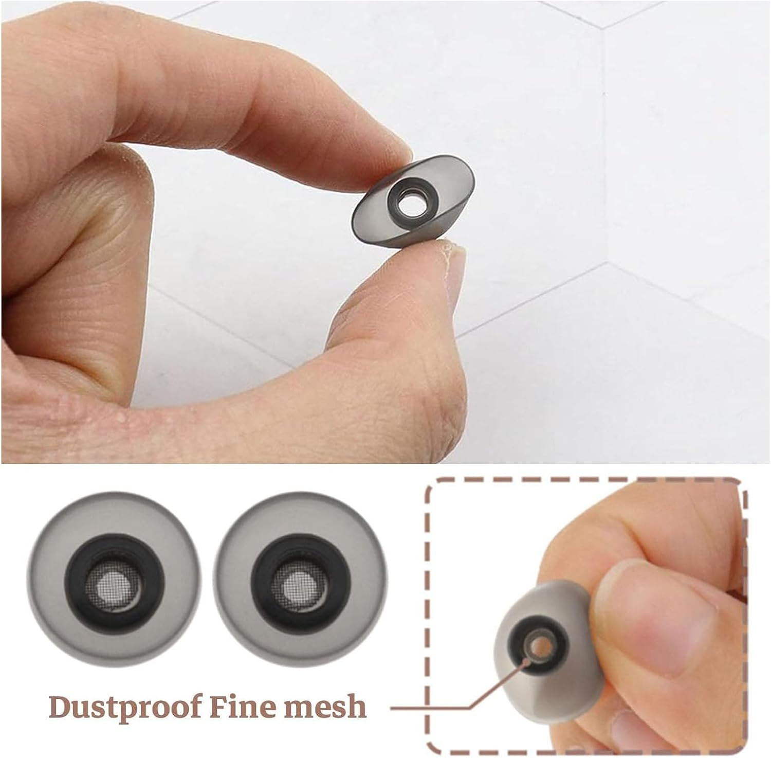 Lyvixora 3 Pairs Ear Tips for Samsung Galaxy Buds 2 R177,Silicone Replacement Earbuds Tips with Dust Guard, Secure Fit & Anti-Slip Design, Perfectly Fit in Charging Case (Black) - Purple image number 3