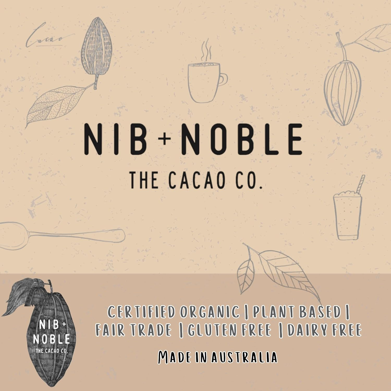 Nib and Noble Organic Drinking Chocolate - Original, 200 G image number 2