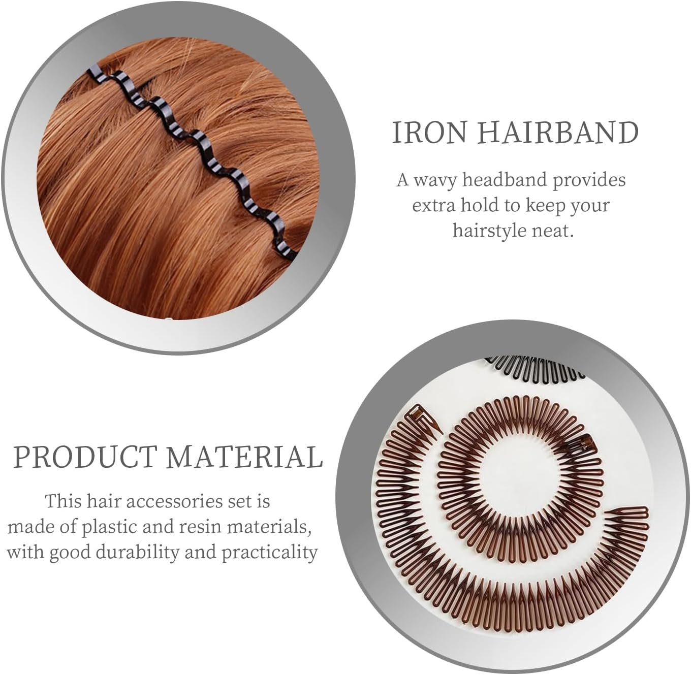 3 Broken Hair Combs and 1 Wavy Headband, Fixed Invisible Combs for Bangs, Flexible and Stretchy Hair Accessory Set, Suitable for Washing, Make-Up and Going Out.