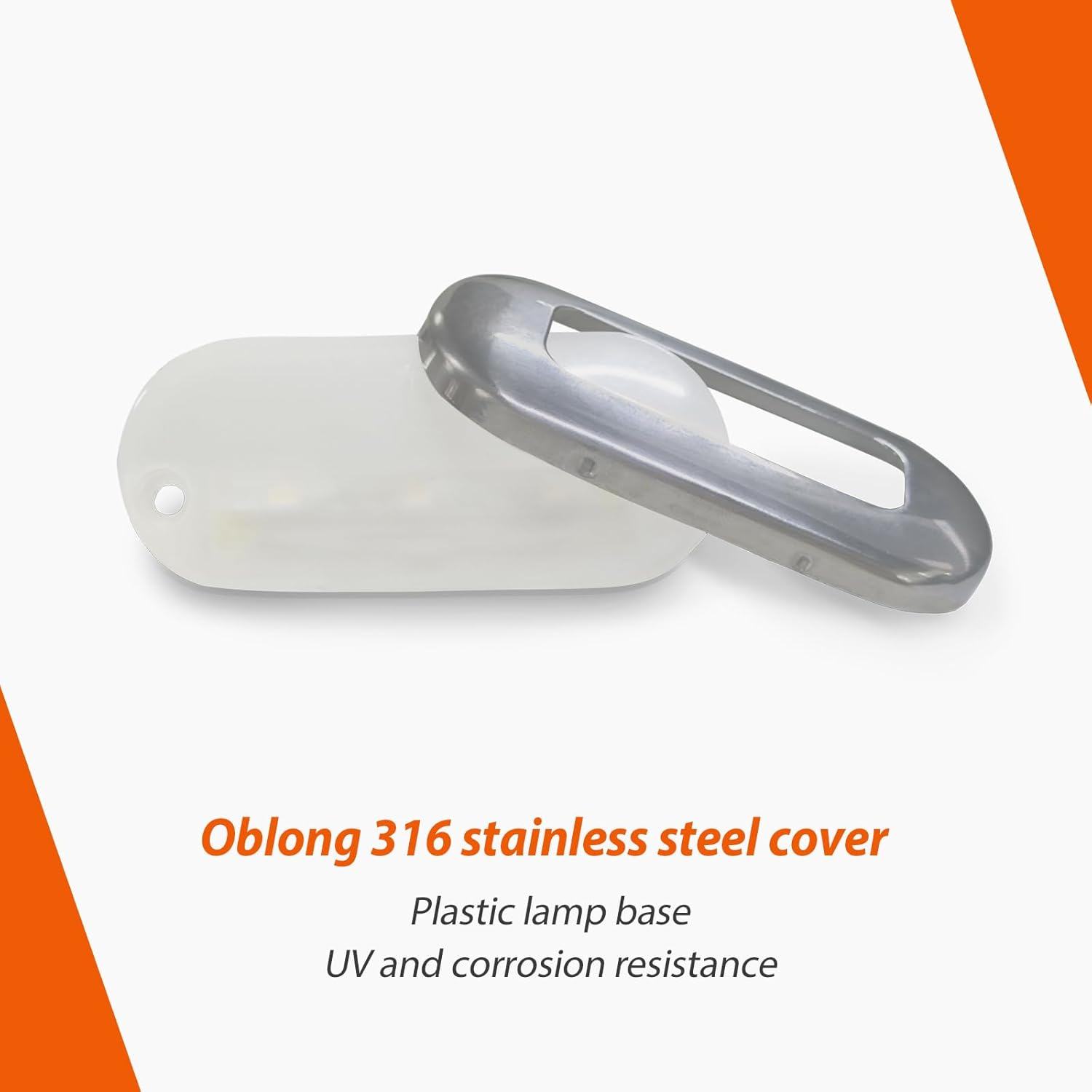 Dream Lighting 12V DC LED Courtesy Light Oblong Step Stairway Deck Accent Cabin Floor Lamp for Interior Extrior Marine Motorhome Caravan RV Boat Surface Mounting Cool White Waterproof