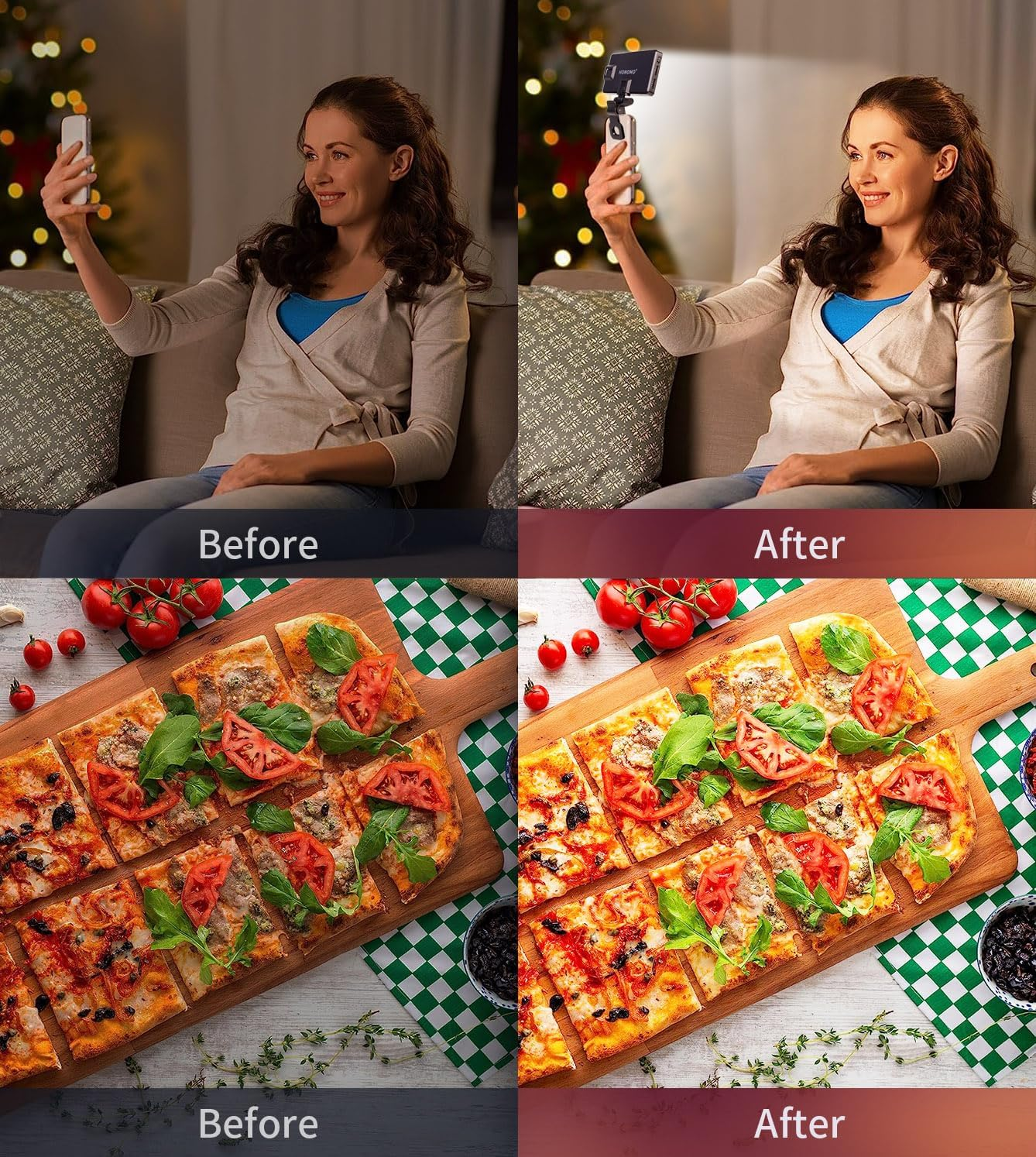 120LED Portable Selfie Light: HONOMO Versatile Phone Light for Iphone & Camera | 3000Mah Rechargeable Video Light | Halloween, Christmas & New Year'S Accessory for Photos & Streaming image number 6