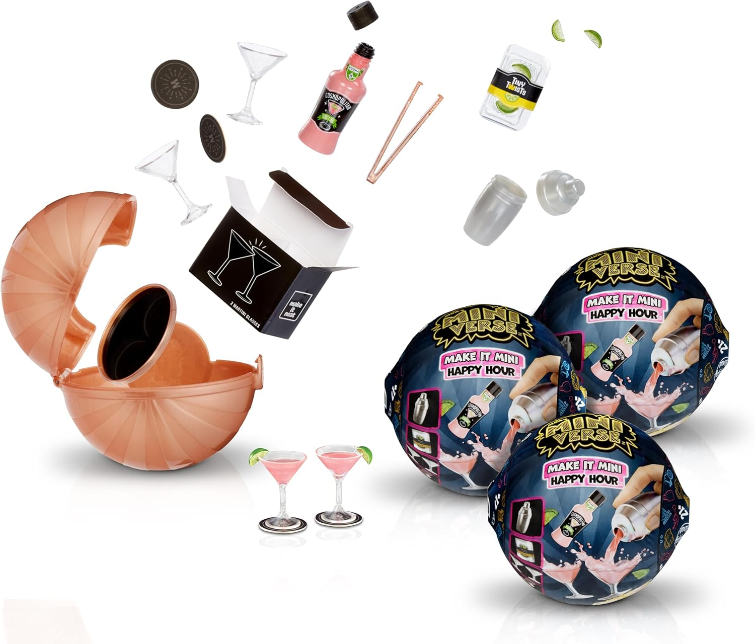 Mga'S Miniverse Make It Mini Happy Hour Mini Collectibles, Blind Packaging, DIY, Resin Play, Replica Cocktails, NOT Edible, Collectors, 21+ (3-Pack) image number 2