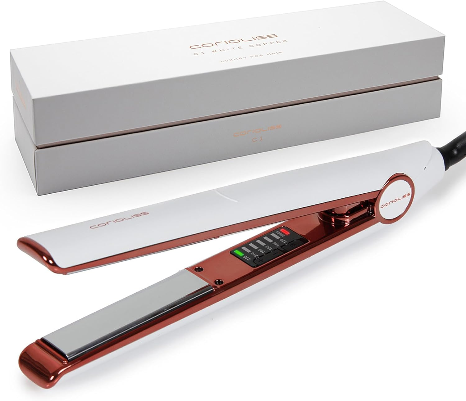 Corioliss C1 Digital Hair Straightener for Women Professional Titanium Plates Flat Iron (White Copper) - Leopard Gold image number 6