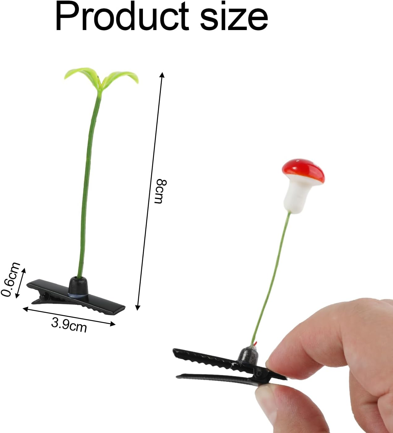 40Pcs Sprout Hair Clips, Funny Cute Plant Hair Accessories Mushroom Bean Sprout Grass Clips for Kids Girls Women Party image number 4