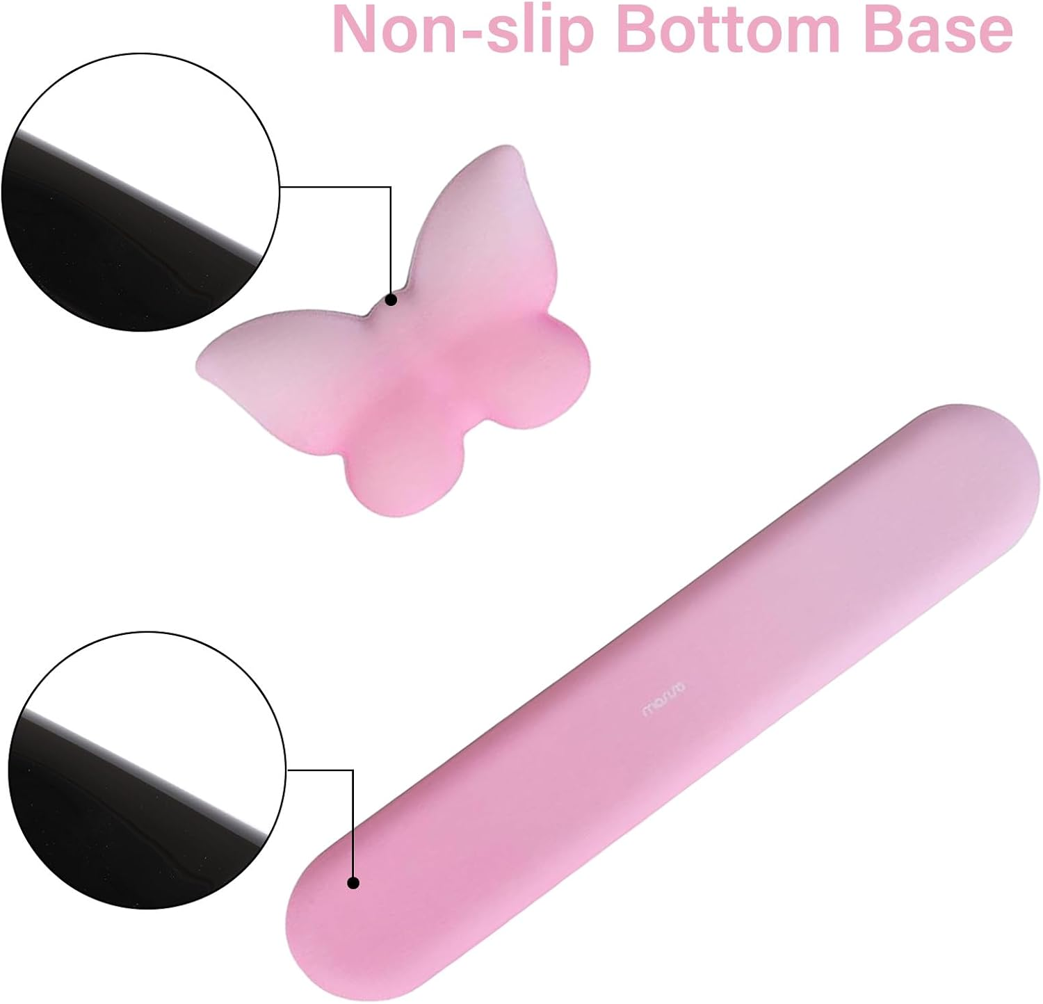 MOSISO Keyboard Wrist Rest & Support for Mouse, Ergonomic Rest Soft Pain Relief Non-Slip Easy Typing Pad Computer Laptop Butterfly Shaped Mouse Wrist Cushion for Home/Office, Pink image number 4
