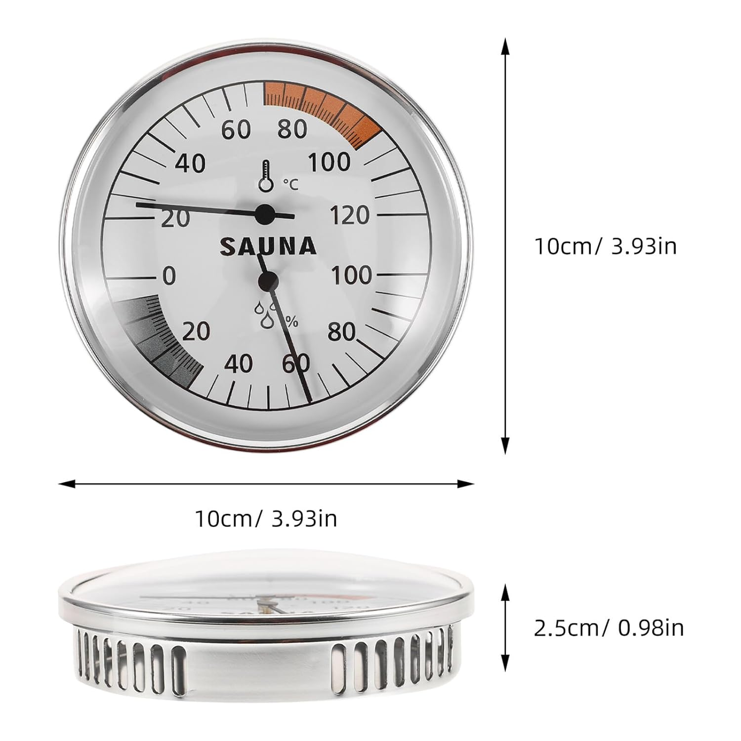 TEHAUX Sauna Hygrothermograph Temperature Humidity Gauge for Home Indoor Use High Precision Thermometer Hygrometer for Sauna Pool Wall-Mountable Measuring Tool image number 2