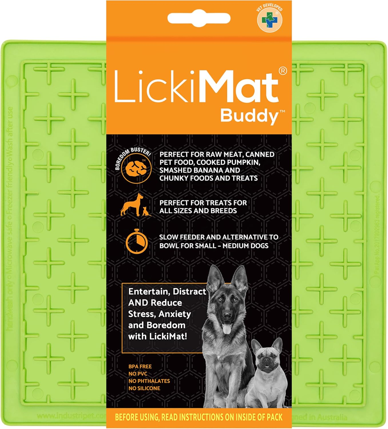 Lickimat Classic Buddy, Slow Feeder for Dogs, Boredom and Anxiety Reducer; Perfect for Food, Treats, Yogurt, or Peanut Butter. Fun Alternative to a Slow Feed Dog Bowl, Turquoise
