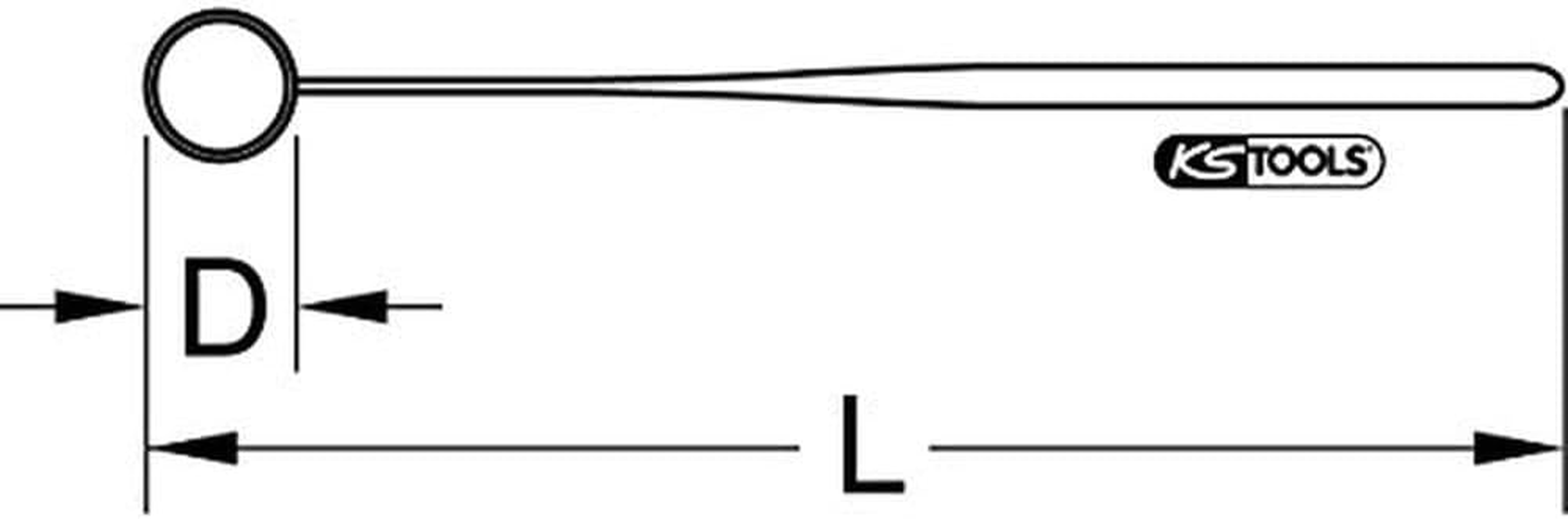 KS TOOLS 117.1630 Insulated Inspection Mirror, 22Mm, 175Mm, One Size, Clear image number 3