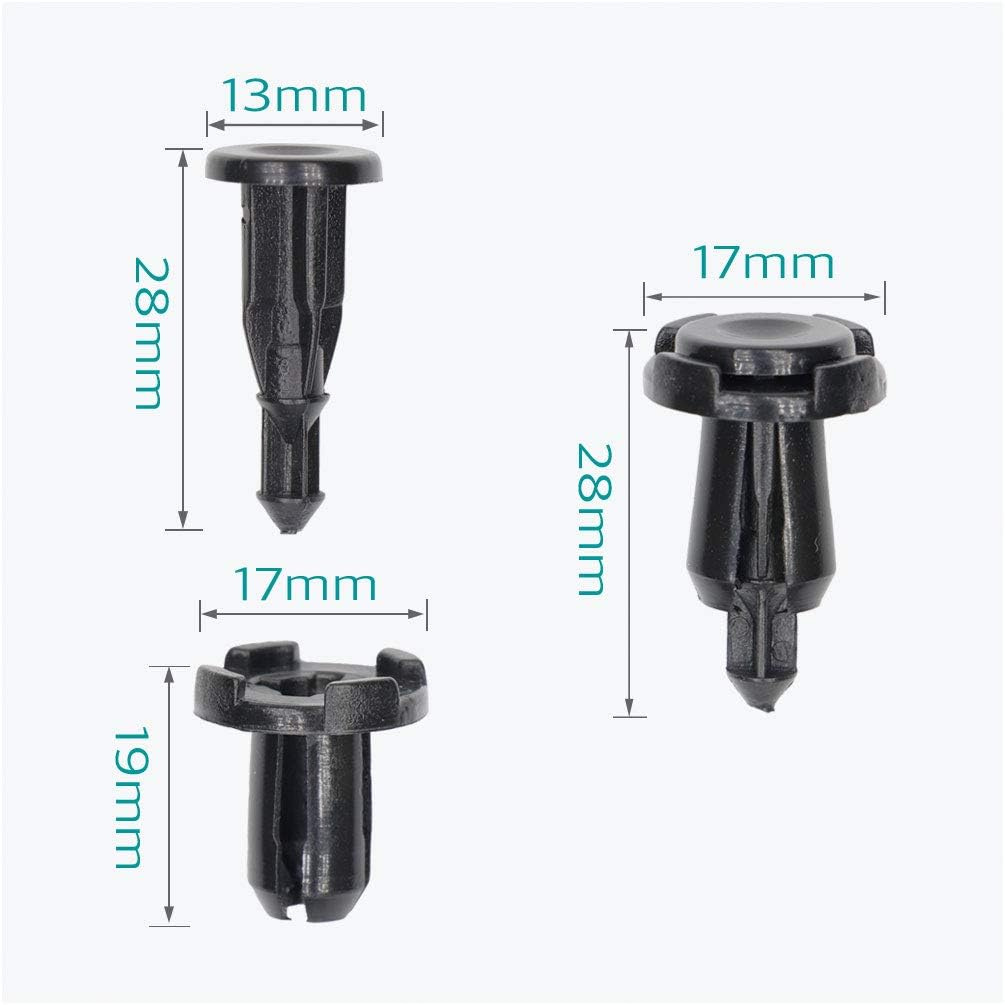 Lantee 100 Pcs Universal 9Mm Nylon Bumper Clips, Push-Type Car Retainer Fasteners image number 2