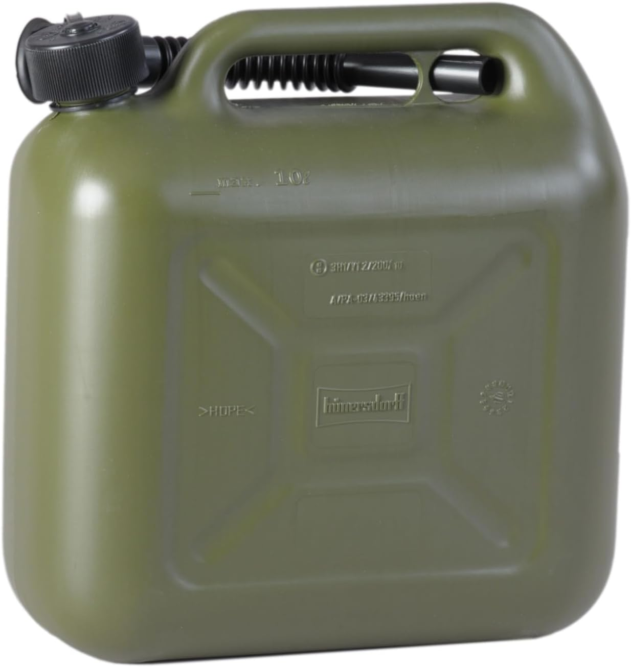 H&uuml;nersdorff 810201 Fuel Canister Standard 2 Litres, Replacement Canister for Motorcycles, Integrated Spout Nozzle, HD-PE, Made in Germany, T&uuml;v-Tested Production, Black