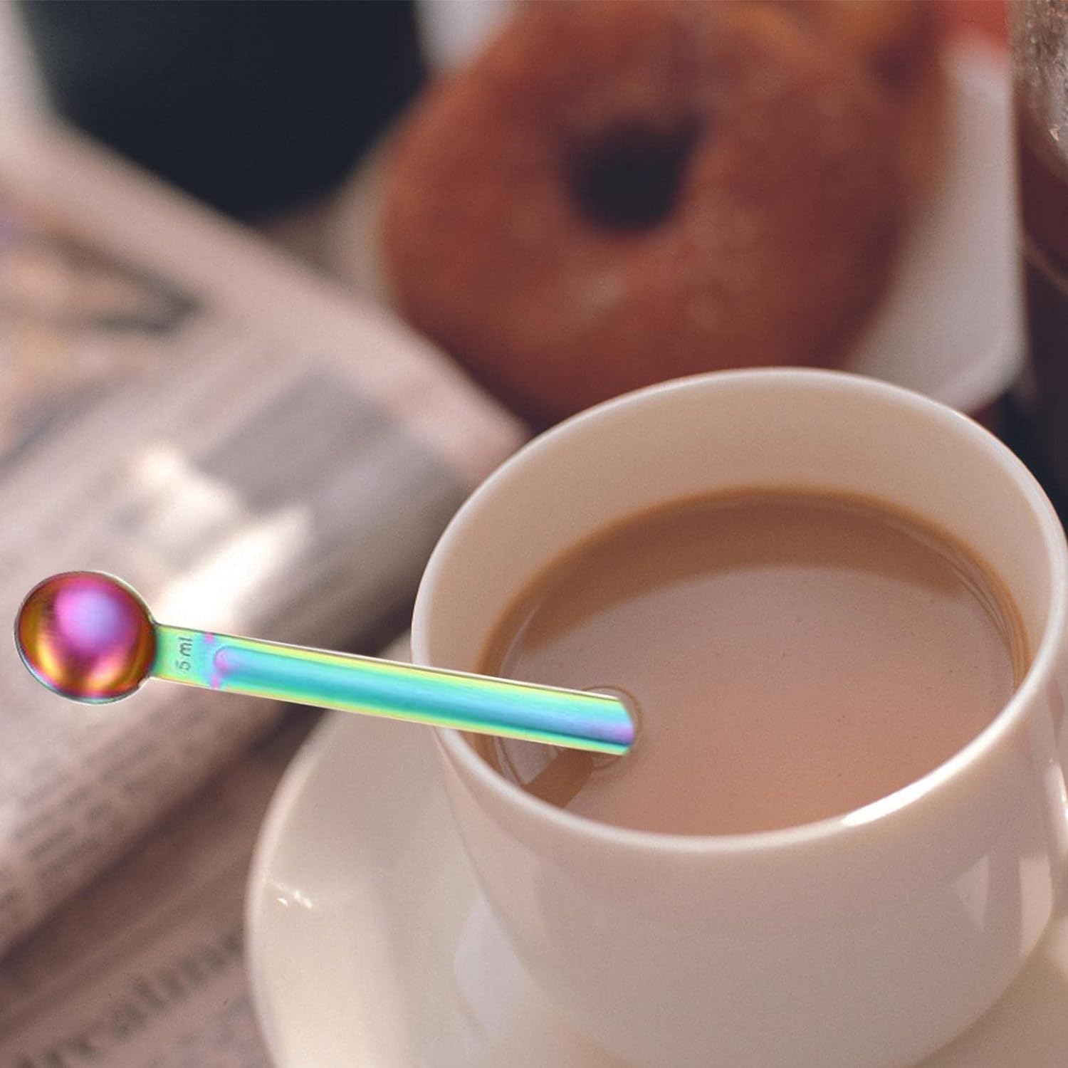 Coffee Scoop, Ground Coffee Tamping Tool for Barista Coffee Bean Long Handle Tablespoon Fits Coffee Container for Ground Coffee for Coffee, Tea, Sugar and Milk Coffee Machine Accessories image number 1