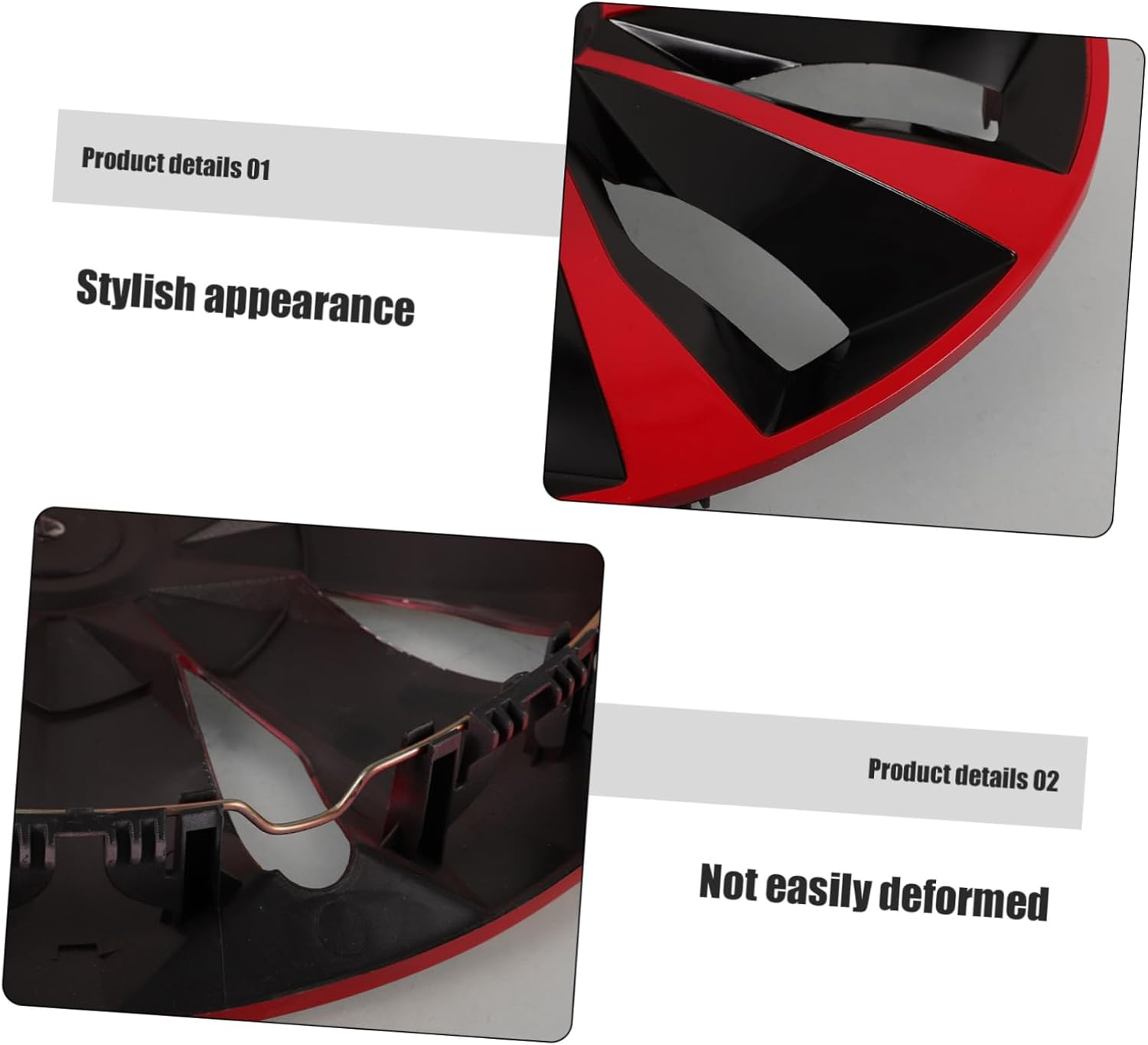 FELTECHELECTR Automotive Car Hubcap 14-Inch Rim Covers Red Black Replacement Hubcaps for Cars Universal Wheel Cover Decorative Hub Caps Suitable for Passenger Vehicles image number 5