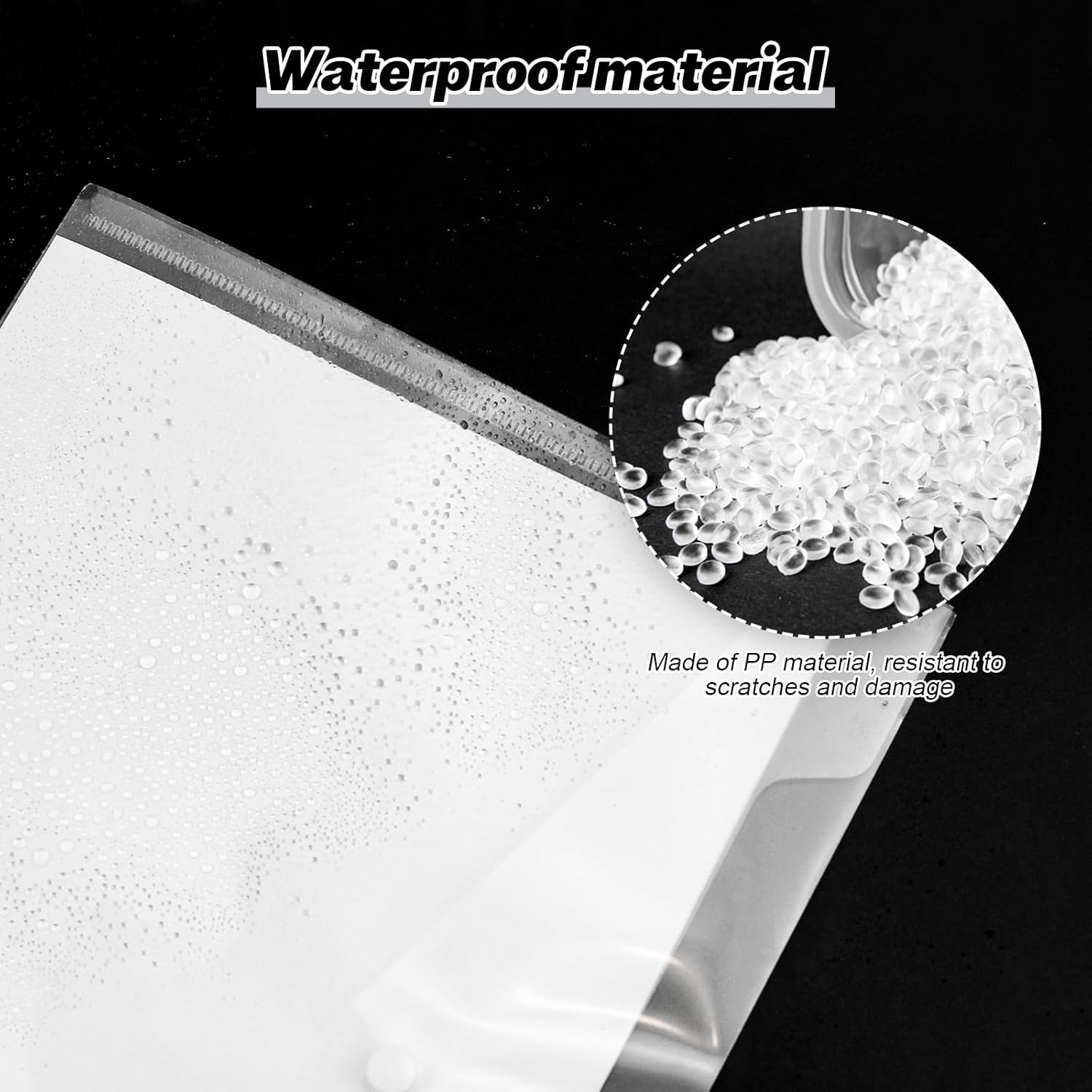 40PCS A4 Plastic Envelopes Filing Envelopes A4 Plastic Wallets Folder Clear Document Folders File Envelopes with Label Pocket Document Wallet with Snap Closure for School Home Office (White) image number 1