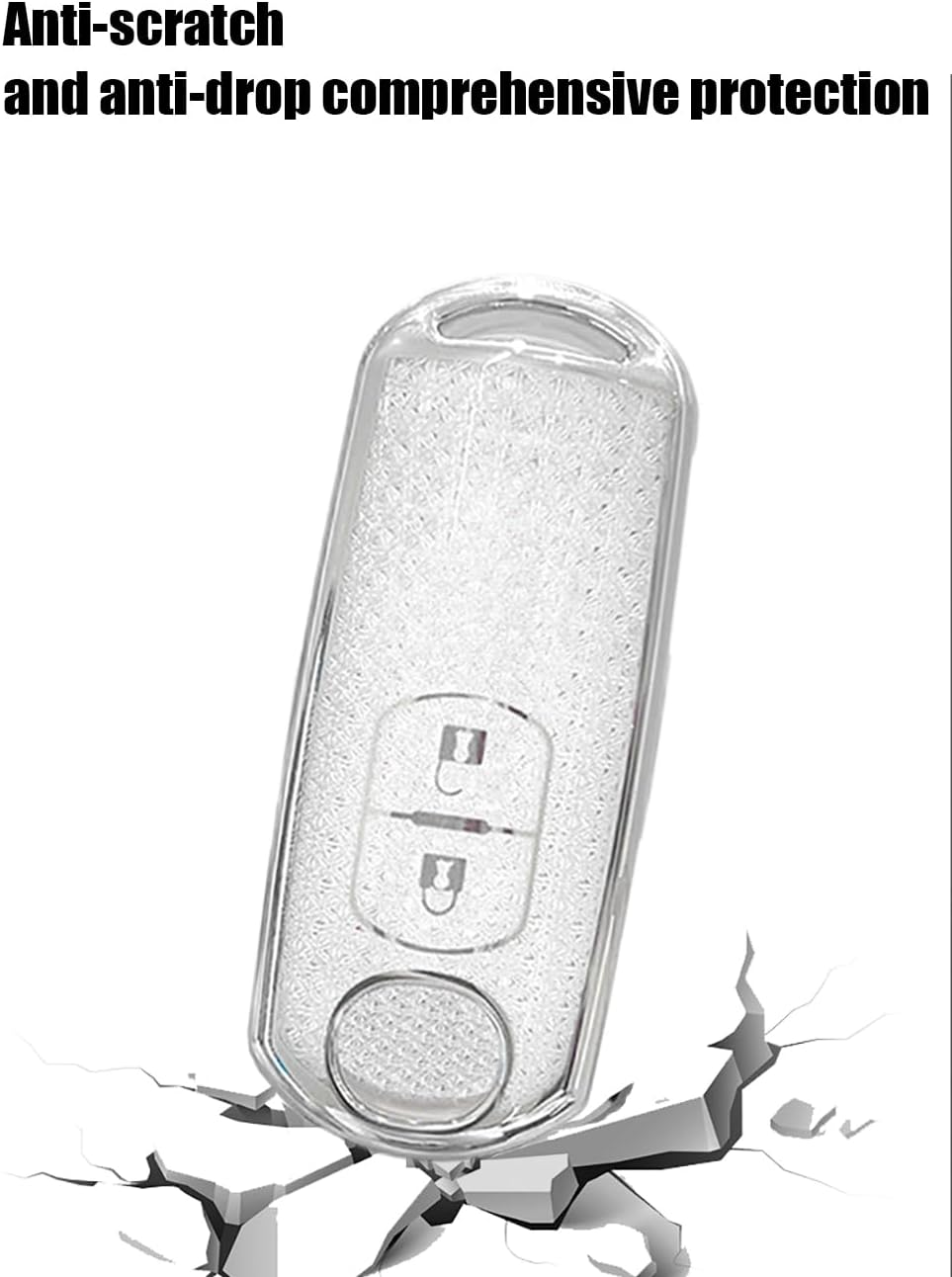 Ontto TPU Car Key Fob Cover Fit for Mazda 2 3 6 CX3 CX4 CX5 CX6 CX7 CX8 CX9 CX-30 CX-50 CX-70 CX-90 MX-30 MX-5 Atenza Axela Key Case Holder Keychain Shell Keyring Bag Bling Accessories Pink A image number 4