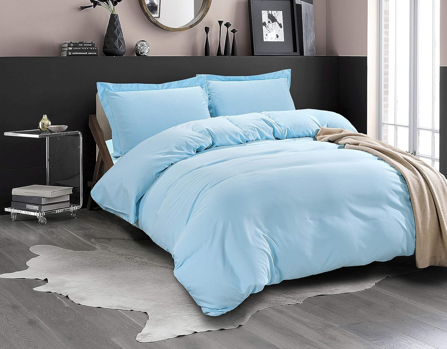 Elegant Comfort Luxury 3-Piece Duvet Cover Set - 1500 Premium Hotel Quality Microfiber Hotel Collection - Comforter Cover with Button Closure and Shams, King/California King, Black