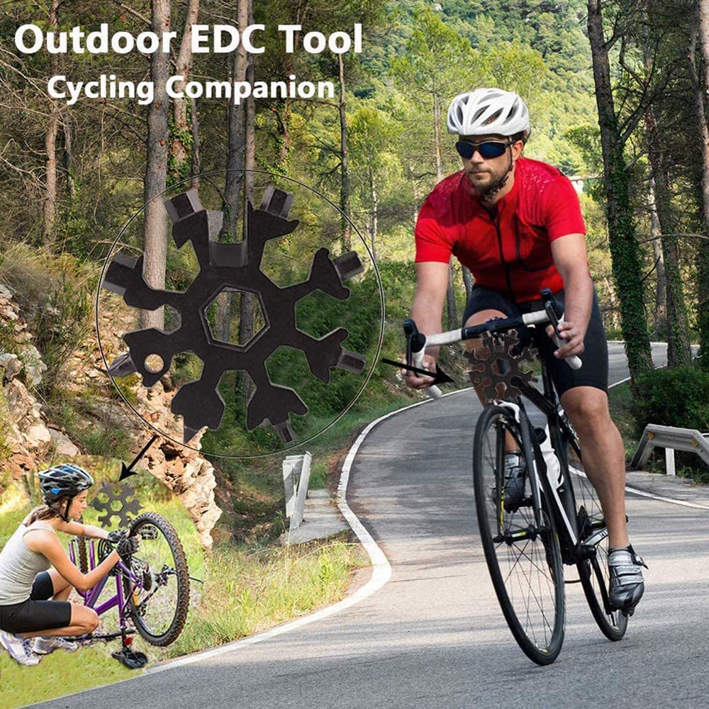 18-In-1 Snowflake Multitool, Snowflake Screwdriver Tactical Tool for Bottle Opener/Outdoor EDC Tools, Mens Valentines Gifts,Cool Camping Gadgets Tools for Men,Birthday Gifts for Men,Dad,Husband -Black - Color image number 5