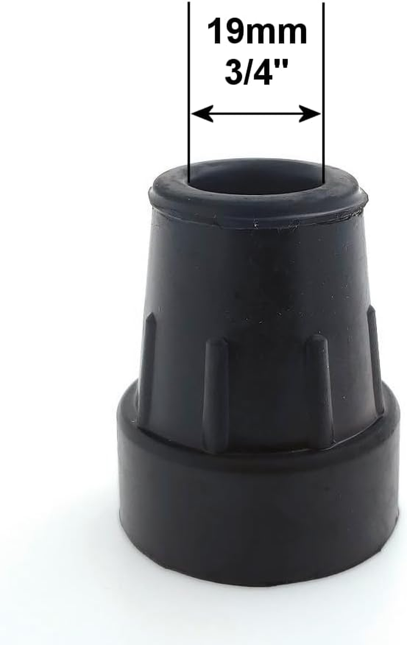 Qty: 4X 18/19Mm Heavy Duty Rubber Ferrules Tips for Walking Sticks Crutches Zimmer Frames - Black - by Lifeswonderful image number 2