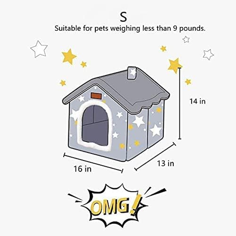 Dog House Indoor, Foldable Soft Kennel Bed Warm Cat Nest Puppy Cave with Cushion for Small Medium Large Dogs Cats (S-Within 9 Lbs) image number 4