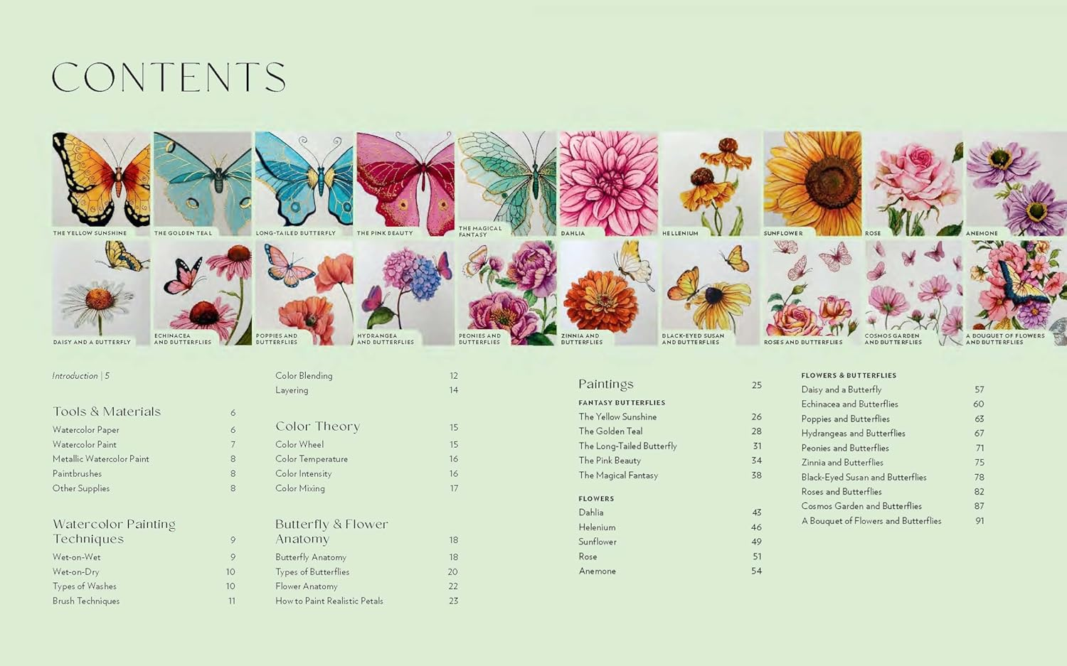 Beautiful Butterflies and Flowers: 20 Step-By-Step No-Sketch Projects on Watercolor Paper image number 1