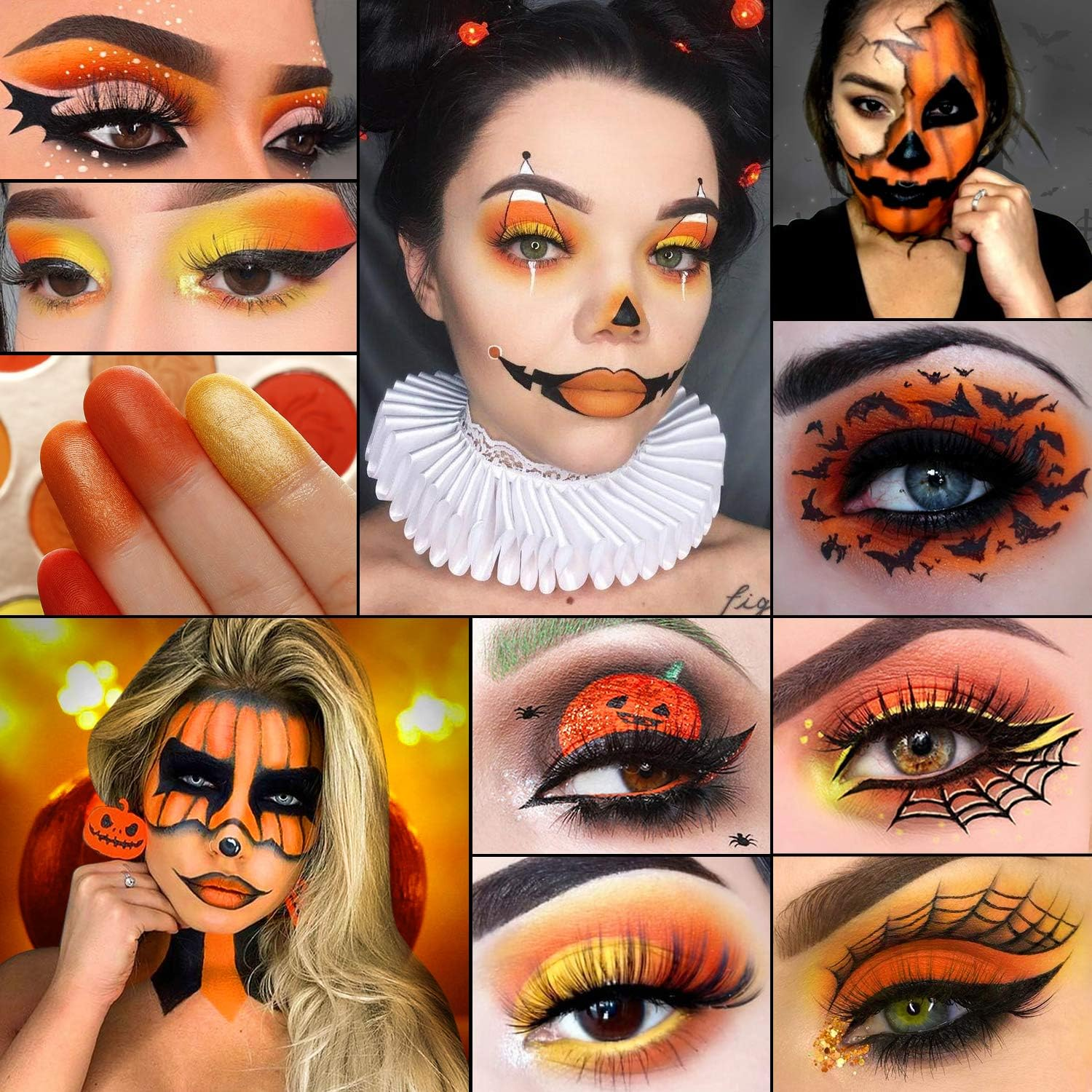 Red Eyeshadow Palette Matt Glitter, Afflano Coral Orange Red Eyeshadow Palette Highly Pigmented Waterproof, Nude Tones Earth Tones Rose Yellow Gold Warm Autumn Shimmer Glitter Eyeshadow Makeup Palette Set - Dark Purple image number 3