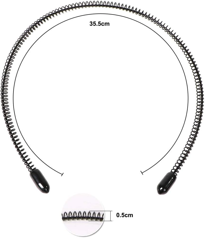 Men'S Slicked Back Headband, Outdoor Sports Fashion Pigtail Hair Band/Never Paint-Shedding Metal Head Buckle Clip for Mens Long Hair, Braid and Other Hair Styles Small Spring - Spring Wave image number 3