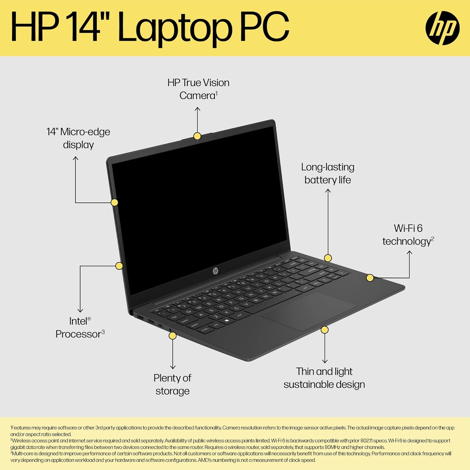 HP 14" Laptop, 14-Inch FHD Display, Intel I7-1255U Processor, 8GB RAM, 256GB SSD, Intel UHD Graphics, Windows 11, Lightweight & Portable, Long Battery Life, Silver, B22Z0PA