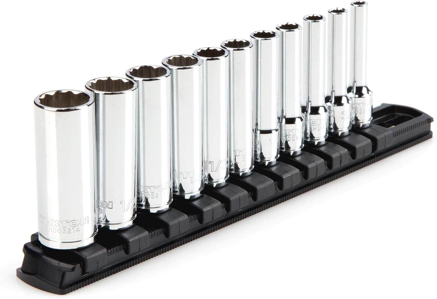 TEKTON 1/4 Inch Drive Deep 12-Point Socket Set, 11-Piece (5/32-9/16 In.) | SHD90107 image number 3
