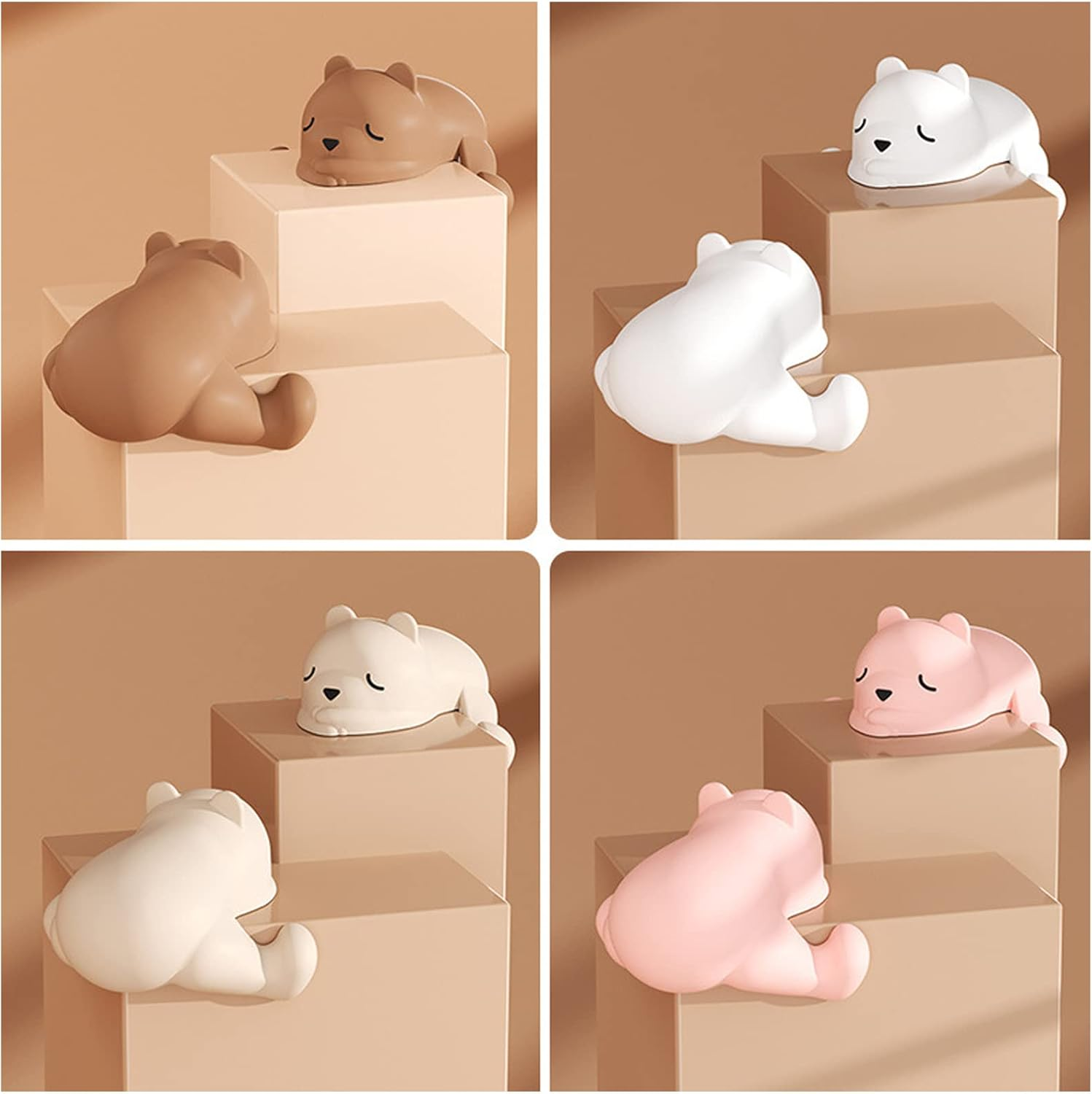 4 PCS Sleepy Bear Corner Protector Soft Corner Protector Corner Protectors Child Safety Cartoon Corner Protector Window Table Hemming Sticker Baby Corner Protection Safety Table Edge Protector image number 3