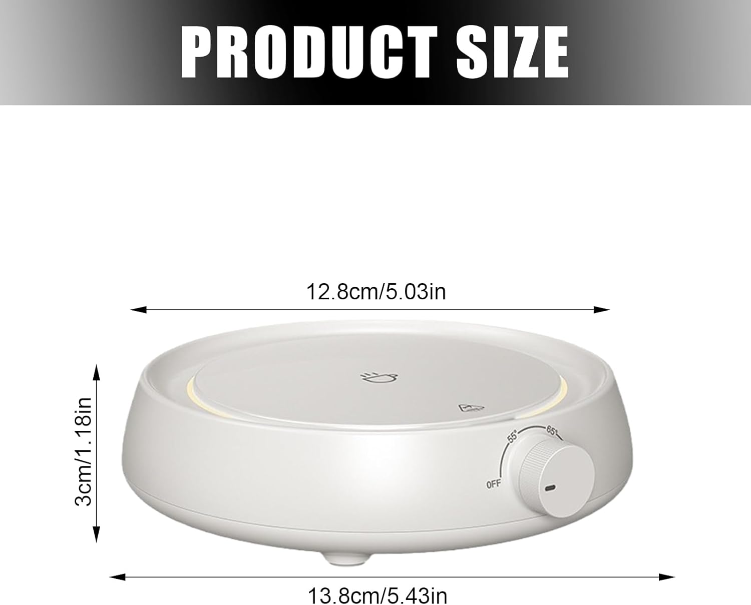 Smart Coffee Cup Warmer | 3 Temperature Control for Cocoa, Tea, Milk - Desk Heater with Auto On/Off, Thermostat Coaster for Cups & Mugs, Espresso Beverages image number 2