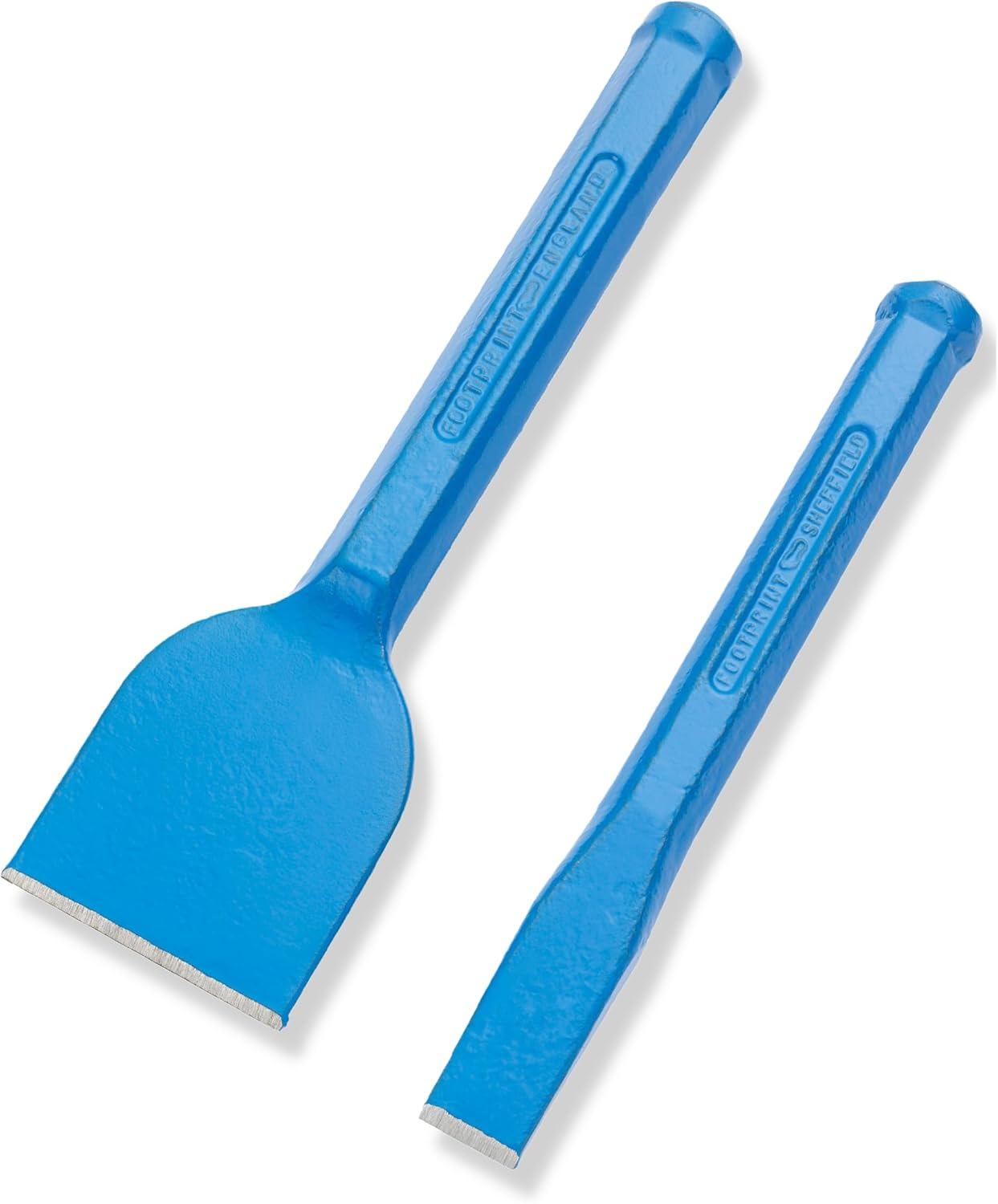 Footprint Small Bolster and Cold Chisel Set - Small Bolster (9"X21/4", 230X57Mm) and Cold Chisel (10X3/4", 250X19Mm) - Made in Sheffield, Britain - Forged from Head to Blade - Hardened Cutting Edges