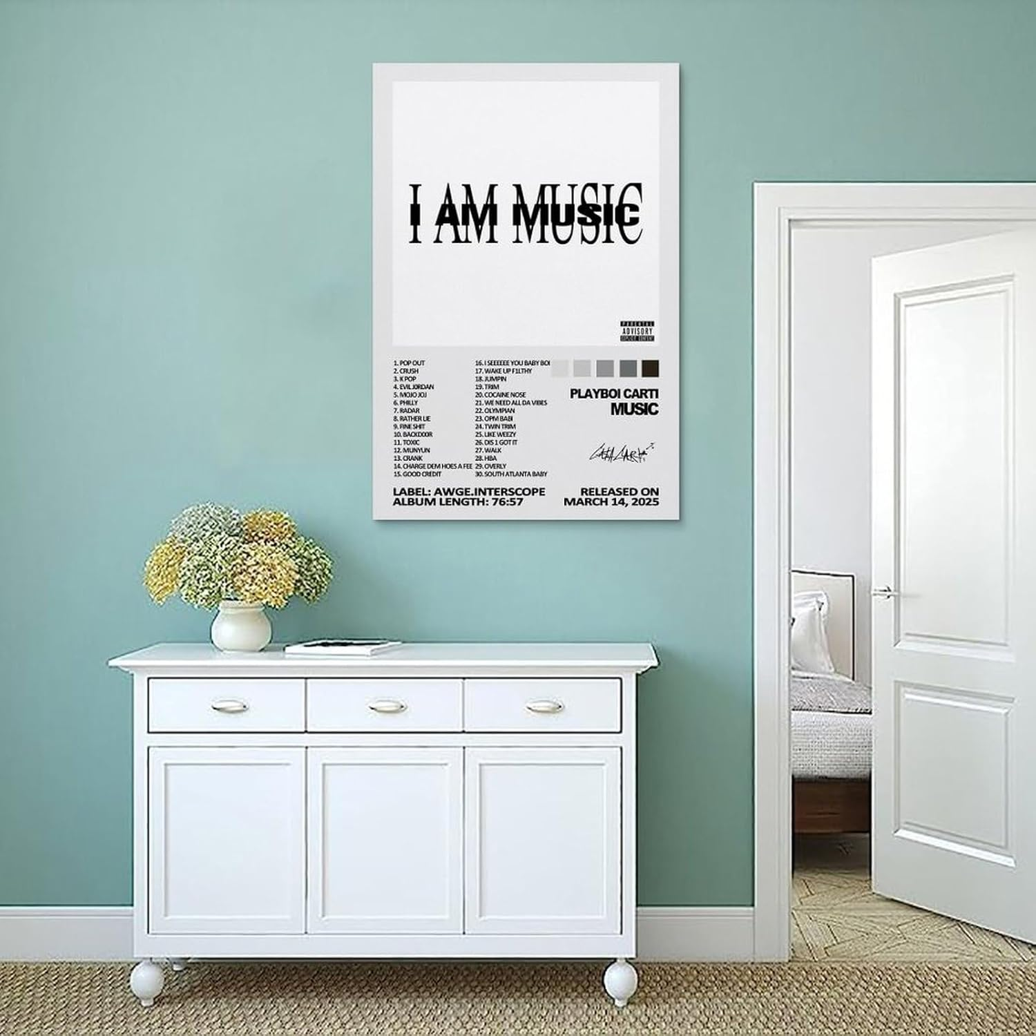 Music Playboi Album Carti Poster Poster Canvas Painting Wall Art Picture Home Decor Print for Bedroom Living Room Dorm Study Bar Office 08X12Inch(20X30Cm) image number 6