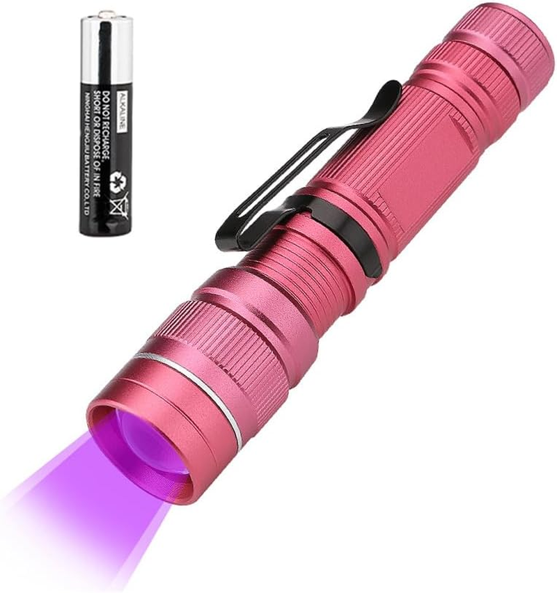 Vagocom LED Blacklight Ultraviolet Flashlight, 3 Modes Zoomable Black Light 395Nm UV Flash Light Detector for Dog Cat Pet Urine,Dry Stains,Work with Pet Odor Eliminator(1 Pack,Black,Battery Included)