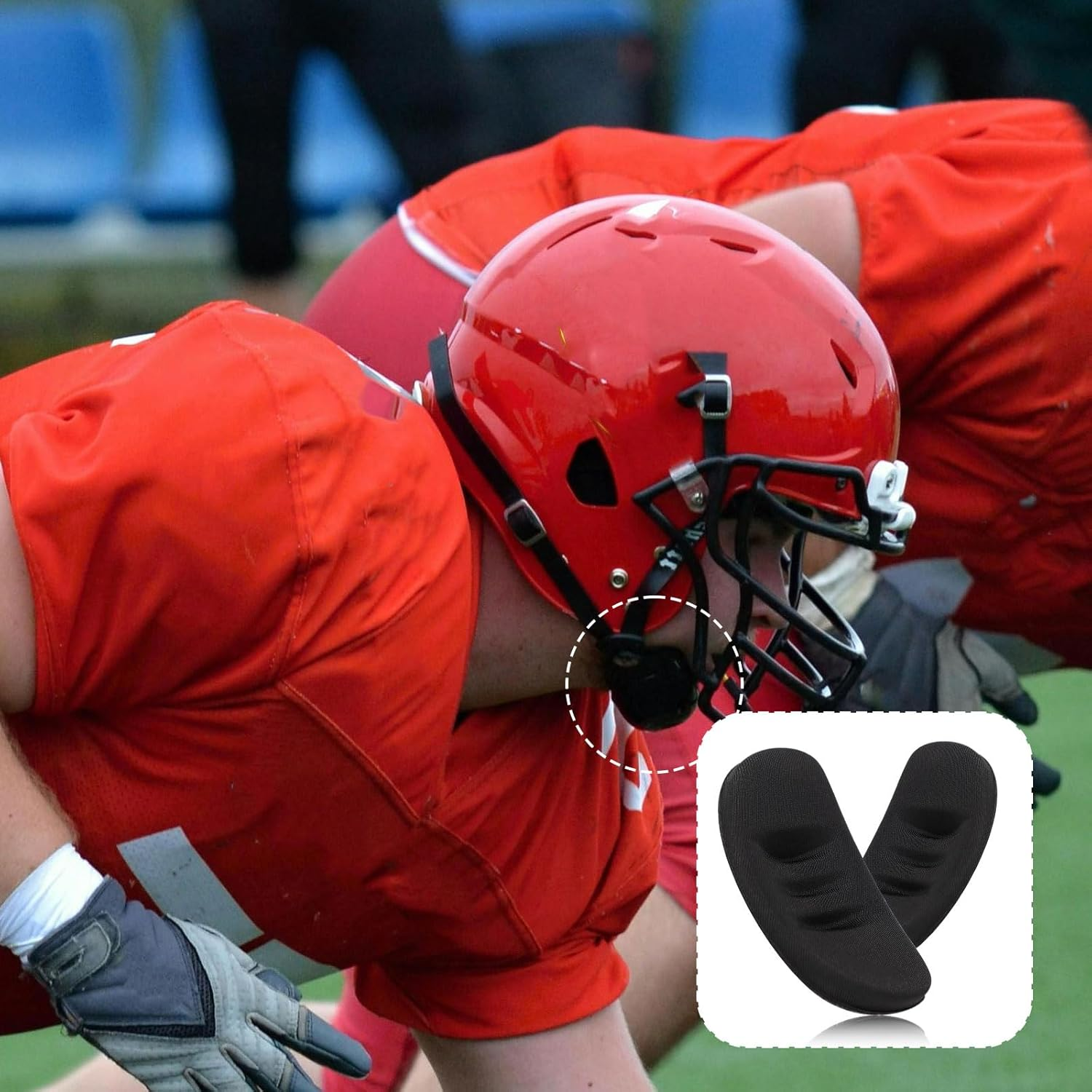 2Pcs Softball Fielder'S Facemask Chin Cup, Maximum Protection Catchers Mask Chin Pad Replacement Baseball Softball Face Guard Helmet Padding for Men Women Teens Youth & Adult image number 4