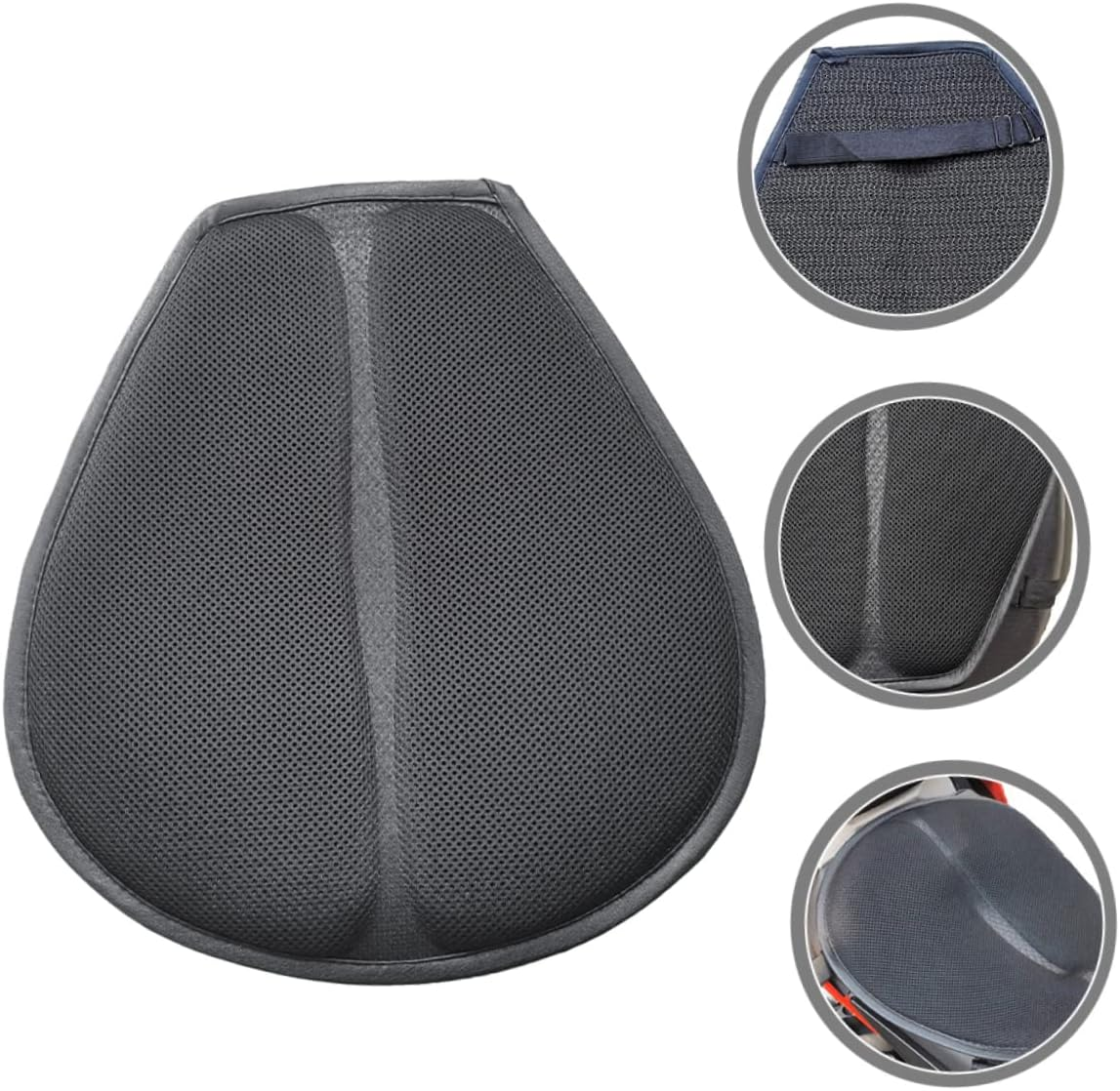 CHILDWEET Motorbike Seat Pad Breathable Motorcycle Cushion Reusable Motorbike Seat Cover Shock Absorbing Four Seasons Motorcycle Accessory for Adult Riders image number 2