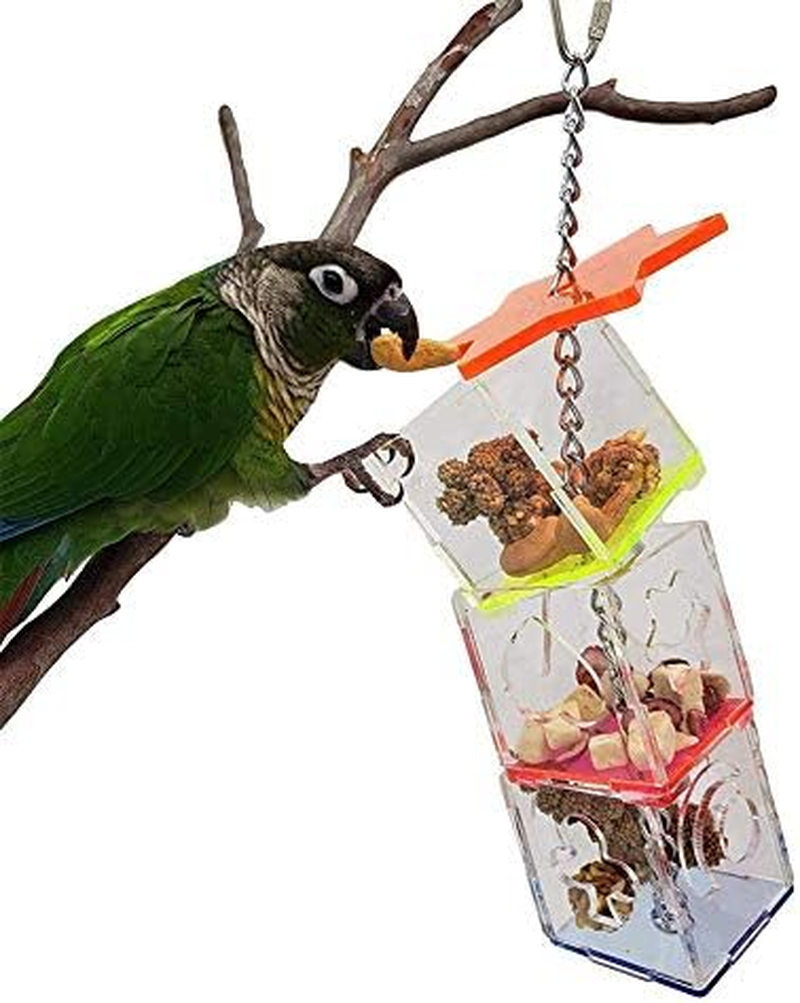 Bird Foraging Assembly Block Kit, Parrot Foraging Ball Pet Food Feeder Birds Swing Toys Durable Feeding Food Bowl Pet Supplies Accessory image number 1