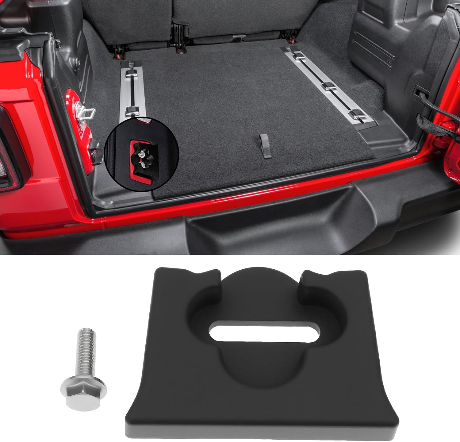 YINETTECH Car Tailgate Aluminum Alloy Stopper with Screws Compatible with Jeep JK JKU 2007-2018 image number 4