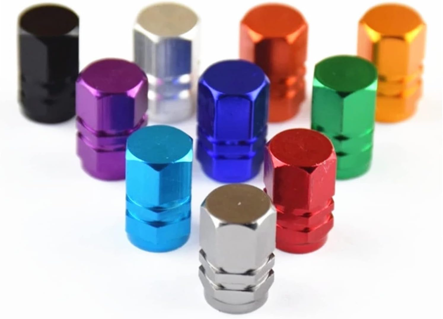 Aluminum Alloy Car Wheel Tire Valve Caps Tyre Rim Stem Covers Airdust Waterproof Compatible with Automobiles Motorcycles Trucks Bikes (Color : Purple 10Caps) image number 4