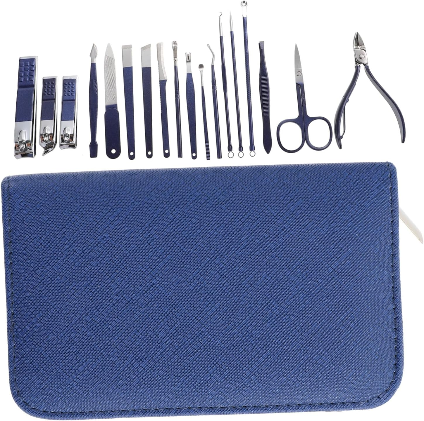 SOLUSTRE Stainless Steel Multi-Function Manicure Pedicure Set 18Pcs Household Nail Clippers Grooming Kit with Tool Case for Professional Hand and Foot Care image number 3