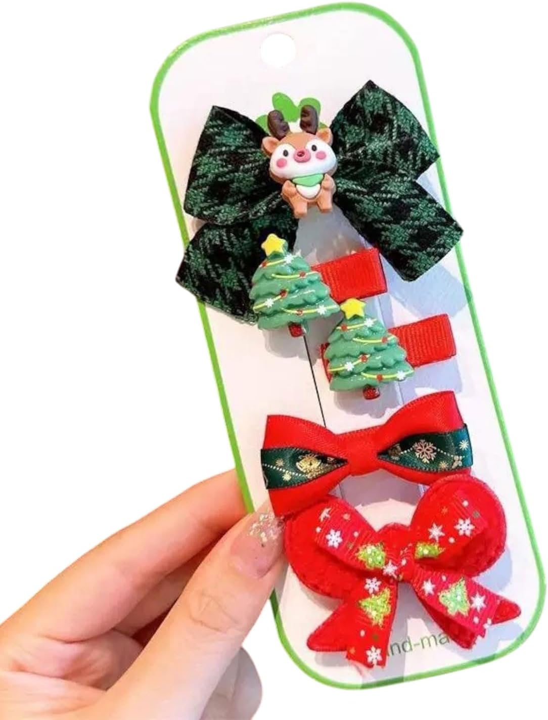 Set of 5 Christmas Hair Clips for Girls, Portable Hair Accessories, Festive Hair Clips, Hair Clips for Girls and Women, Christmas, Carnival Party, Festive Hair Accessories image number 4