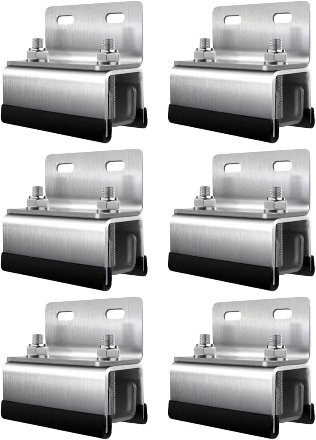 FJMQHU Van Roof Rack Brackets Roof Rack Mount Kit Easy to Install Professional Stainless Steel, Double Hole 6Pcs Set