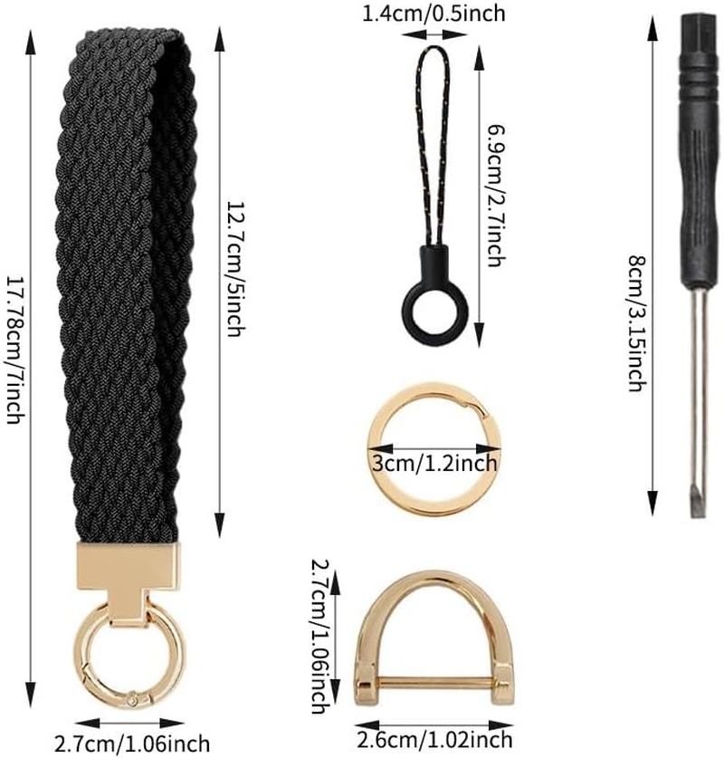 Braided Car Keychain, Cute Key Chain with Anti-Lost D-Ring image number 2