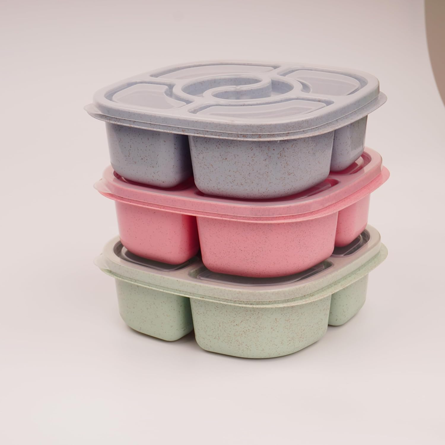 4 Pack Bento Lunch Box, 4 Compartment Meal Prep Containers, Lunch Box for Kids, Durable BPA Free Plastic Reusable Food Storage Containers - Stackable, Suitable for Schools, Companies,Work and Travel