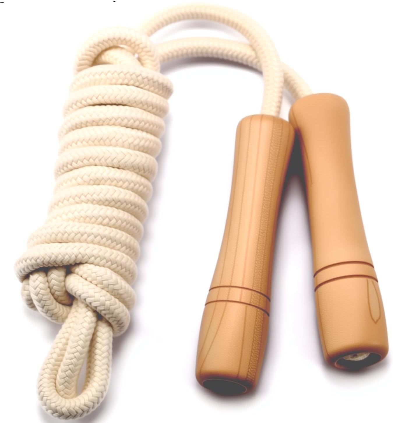 Cotton Jump Rope for Kids - Wooden Handle - Adjustable Cotton Braided Fitness Skipping Rope - Outdoor Fun Activity, Great Party Favor, Exercise Activity