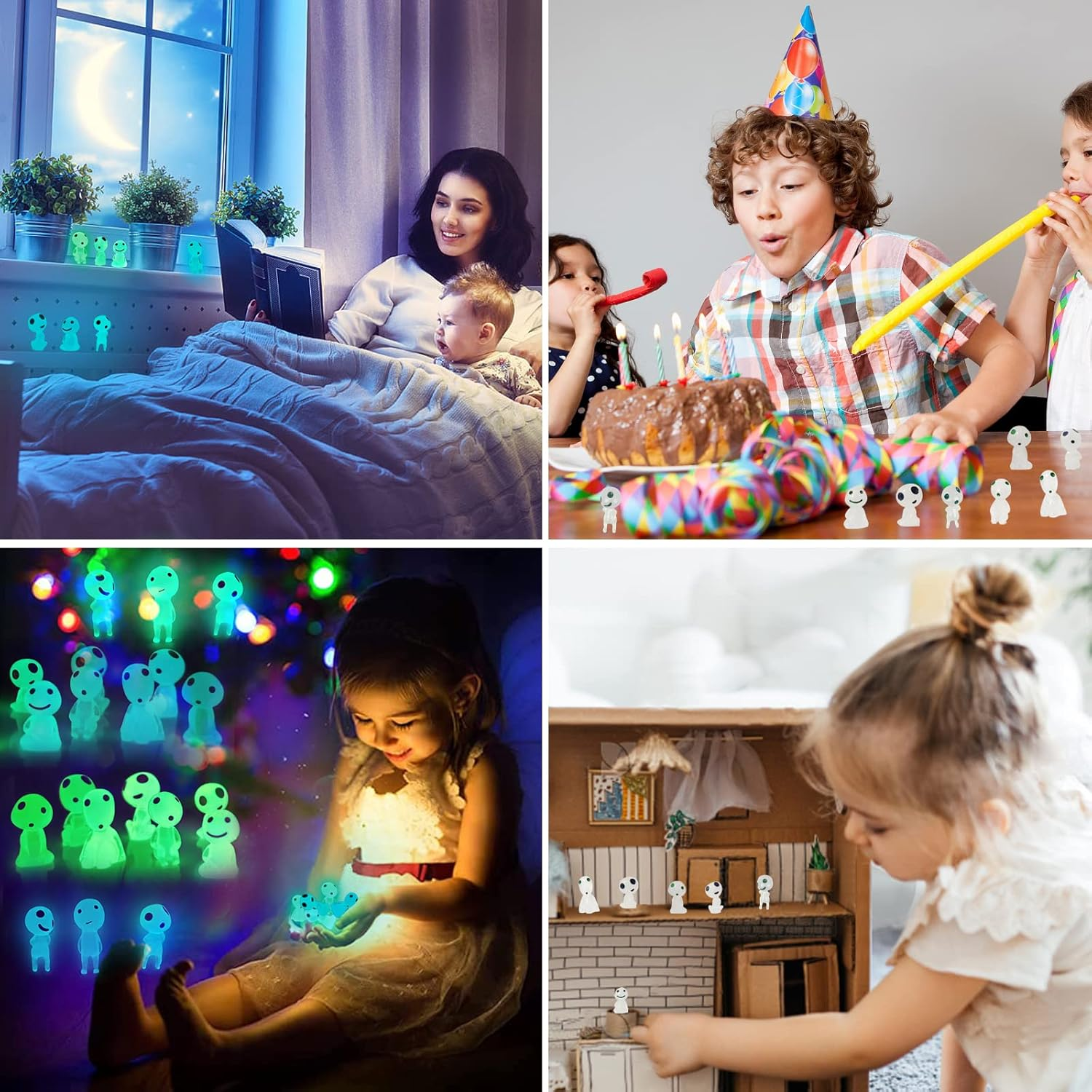 KIMOBER 20PCS Mini Glow in Dark Tree Elves,Luminous Resin Ghost Micro Miniature Tiny Alien Figures for Garden Moss Landscape Aquarium Dollhouse Decoration DIY Terrarium Crafts image number 4